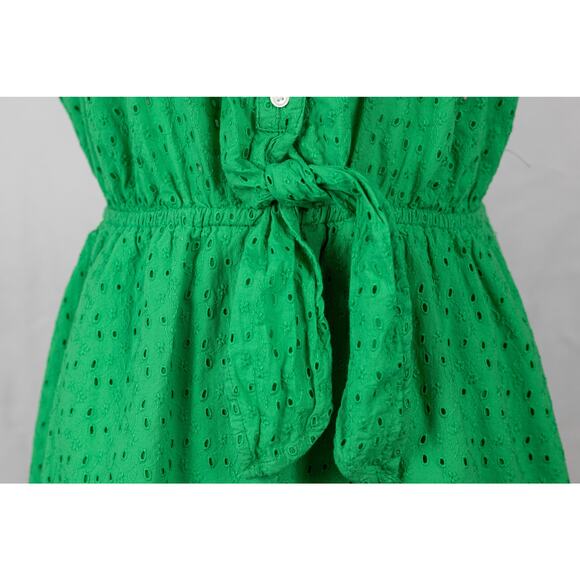 J. Crew Mercantile XS Dress Eyelet Mini Elastic Waist Green - Picture 4 of 7